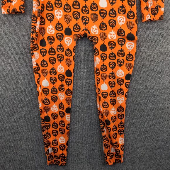 Sosho Womens Union Suit Pajamas Orange Medium Pull On Notch Neck Halloween - Picture 7 of 10